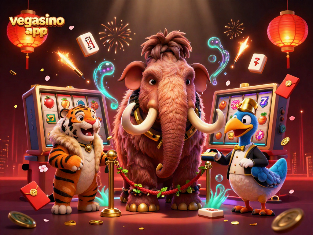 Engage with exciting games on the vegasino app featuring a vibrant casino scene.