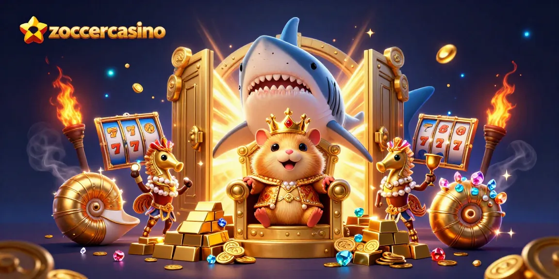 Experience the excitement of zoccercasino with vibrant 3D characters in a luxurious gaming environment.